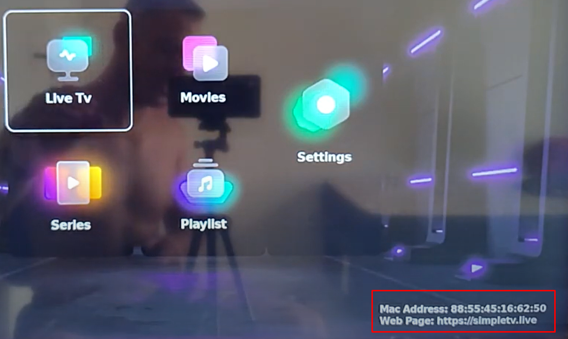 Endereço MAC OTT Player