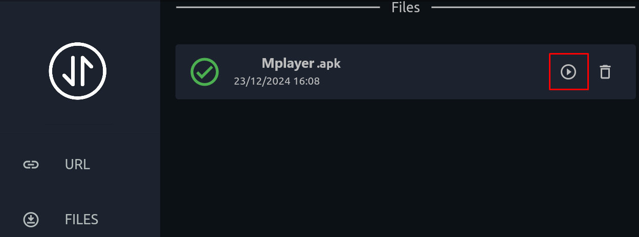 Botão PLAY no ntDown