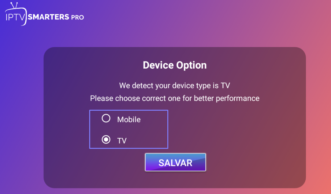 Selecionar dispositivo