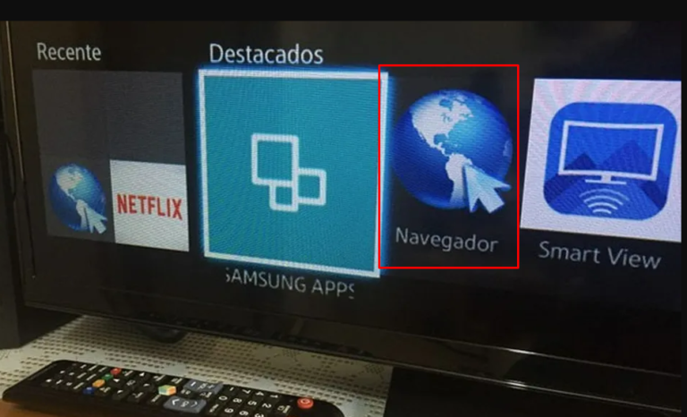 Abrindo o navegador na Samsung