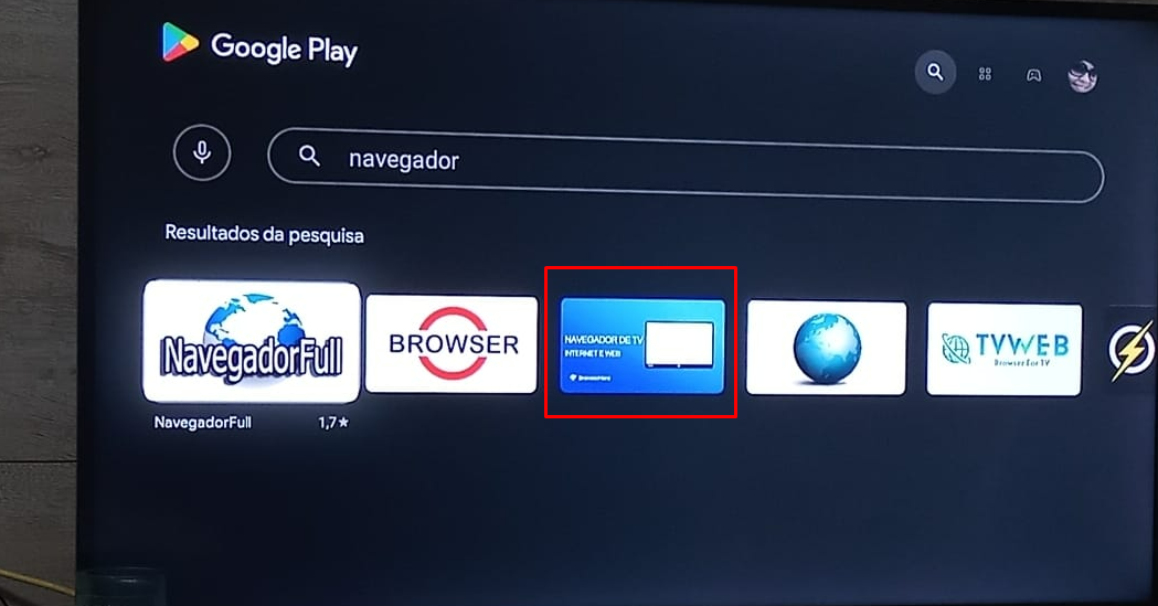 Busca por navegador na Play Store